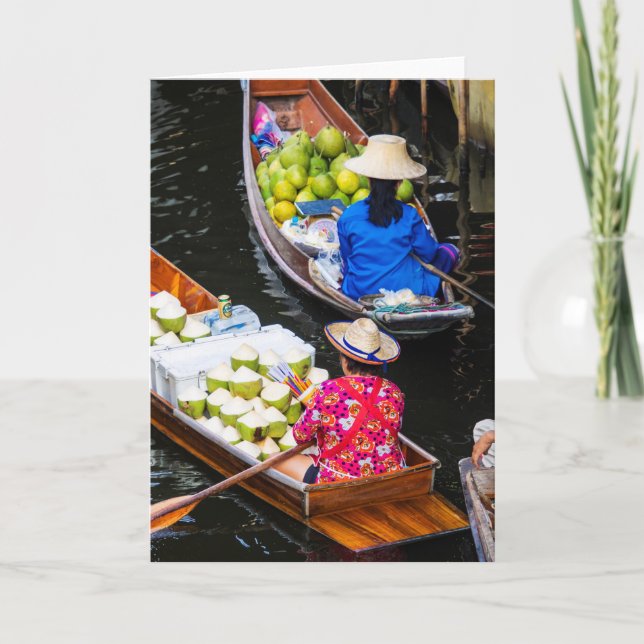 Flytande marknad i Bangkok Kort (Framsida)