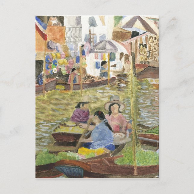 Flytande MarknadsBangkok Vykort (Framsida)