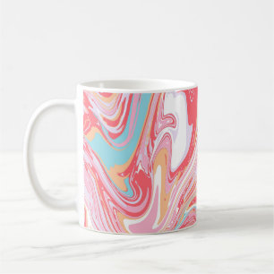 Flytande marmor: Rosa Epoxy Art Trend Kaffemugg
