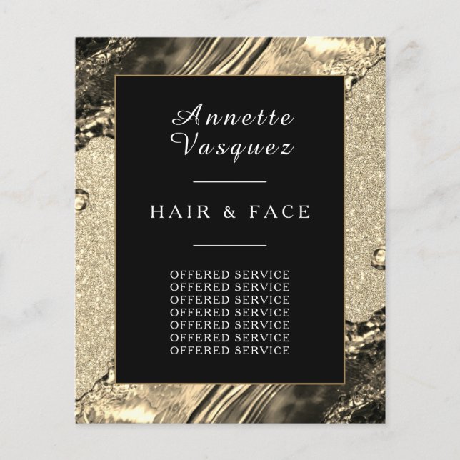 Flytande metall guld flygblad (Framsidan)