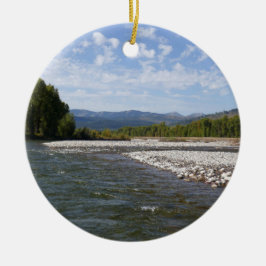 Flytande nerför Snake River I Julgransprydnad Keramik