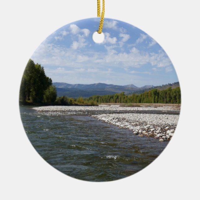 Flytande nerför Snake River I Julgransprydnad Keramik (Framsidan)