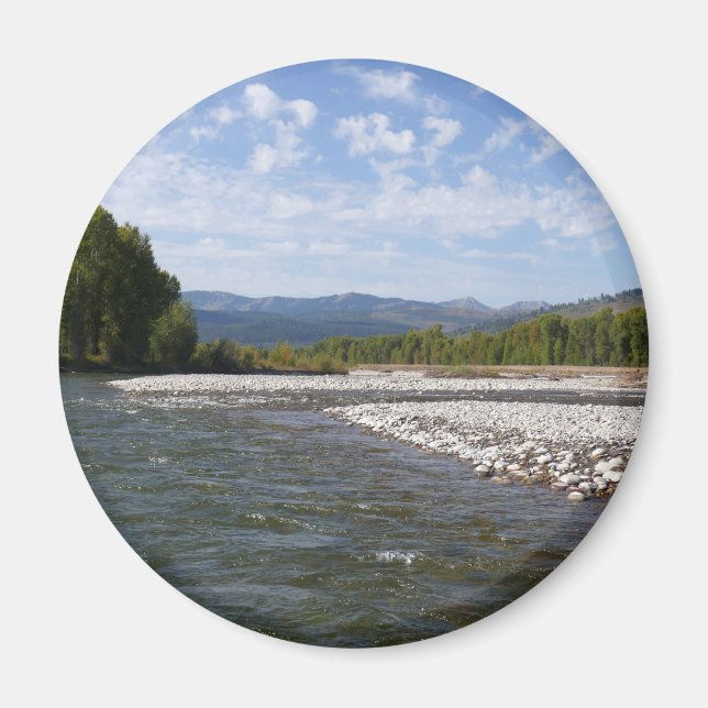 Flytande nerför Snake River I Magnet (Framsidan)