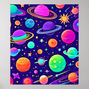 Flytande nyanser: Planets & Stars Poster
