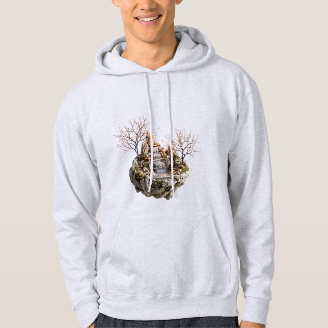 Flytande Ö Natur Fantasi Hoodie (Framsida)