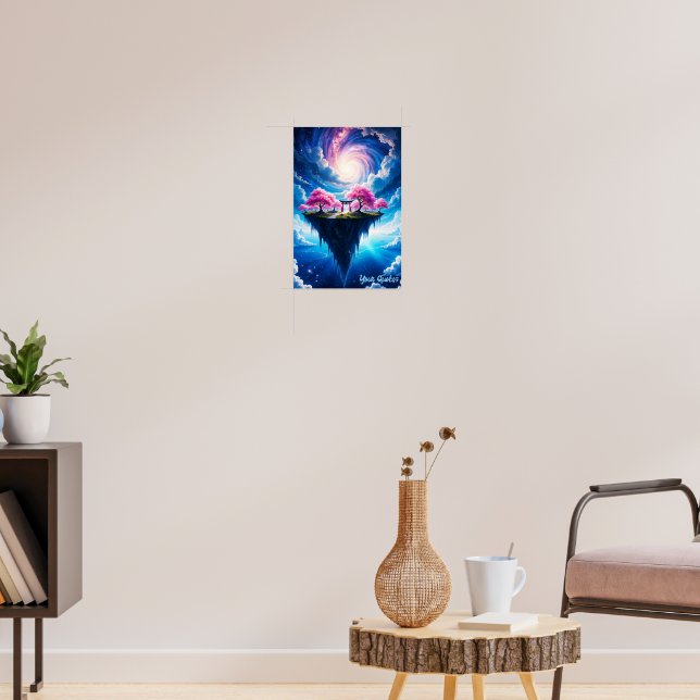 Flytande Ö Sakura Konst Poster (Vardagsrum 3)