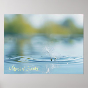 Flytande Önskemål: Dandelion Seeds på Vatten Poster