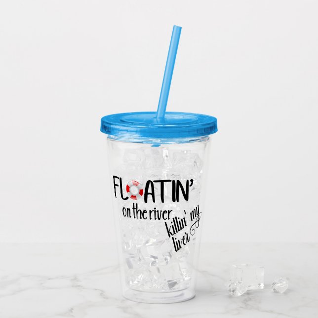Flytande på floden dödar min lever Tubing Take Away Mugg (Baksida Ice)