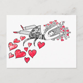 Flytande på Kärlek Vykort