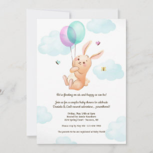 Flytande på Luft Par Baby Shower Inbjudningar