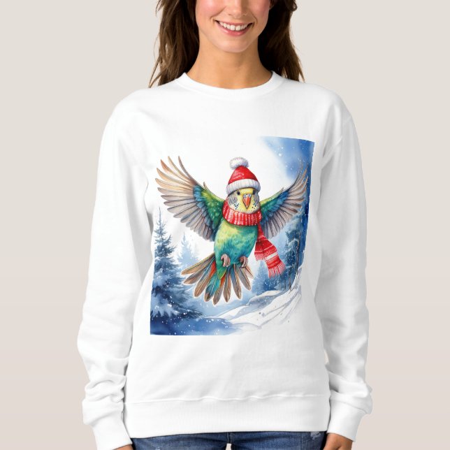 Flytande parakeet i Hat och Scarf T Shirt (Framsida)