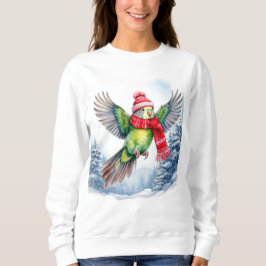 Flytande parakeet i Winter Hat och Scarf T Shirt