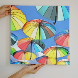 Flytande paraplykonst Himlar Whimsical Parasols Ar Canvastryck