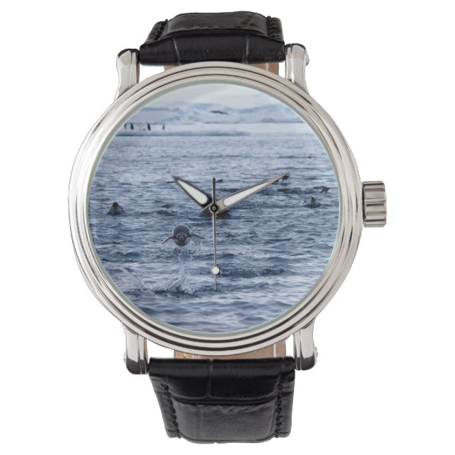 Flytande penguin armbandsur (Framsida)