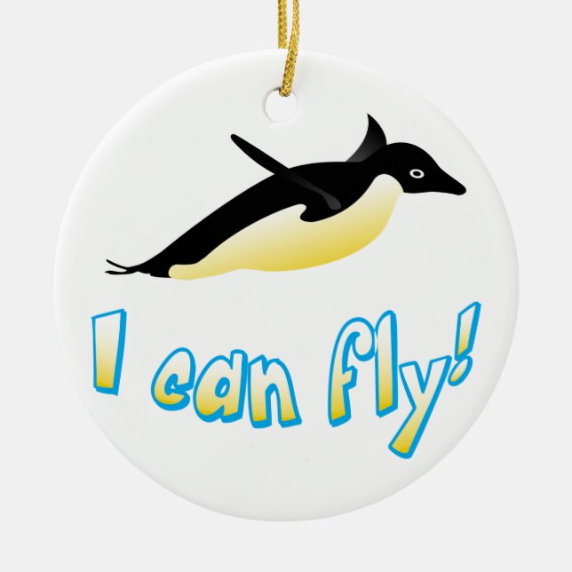 Flytande penguin julgransprydnad keramik (Framsidan)