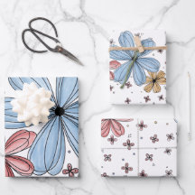 Flytande Petals Wrapping Papper Flat Lakan set av 