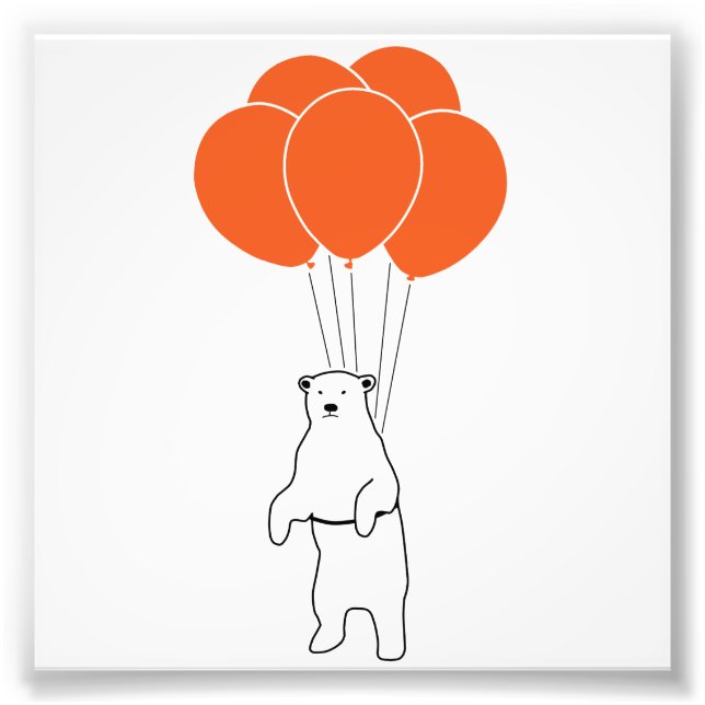 Flytande Polar med födelsedagsballonger Fototryck (Framsidan)