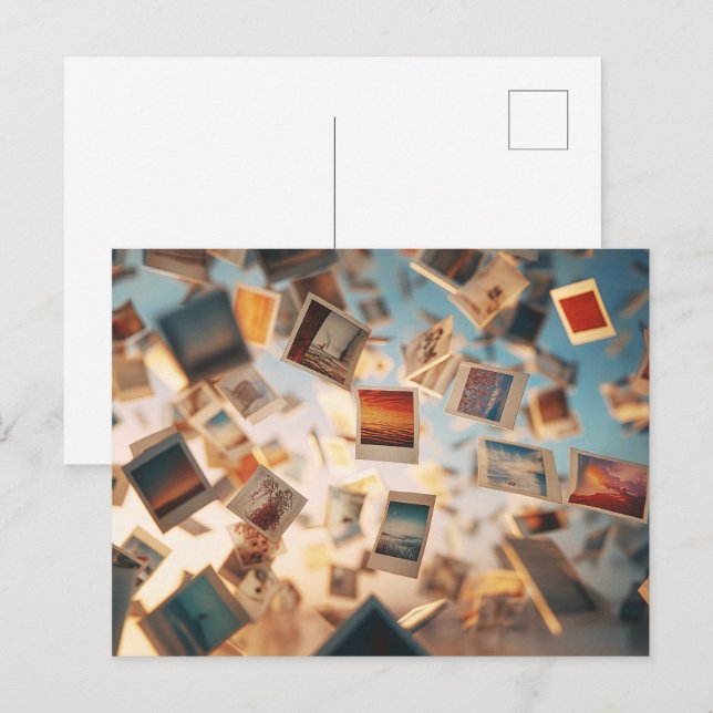 Flytande Polaroidminnen Vykort (Fram/baksida)