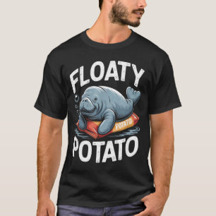 Flytande potatis manat rolig sjöko hav djur L T Shirt