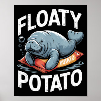 Flytande Potatis Manat Rolig Sjöko Havsdjur L Poster