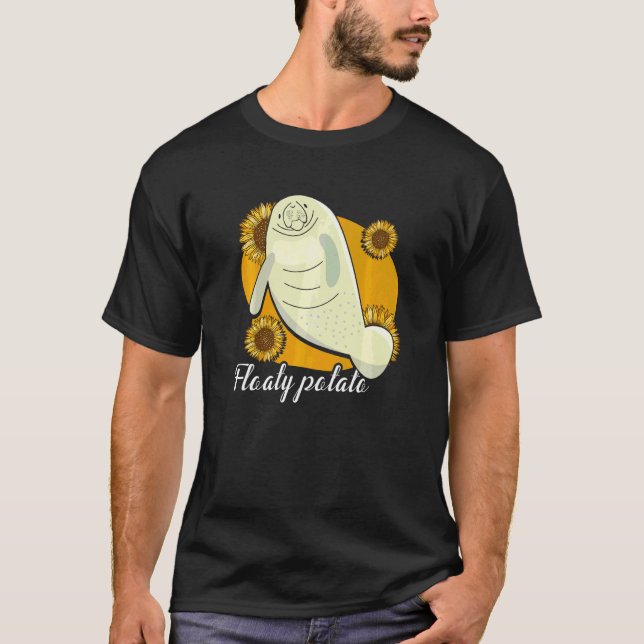 Flytande potatis manat sjöko manater t shirt (Framsida)