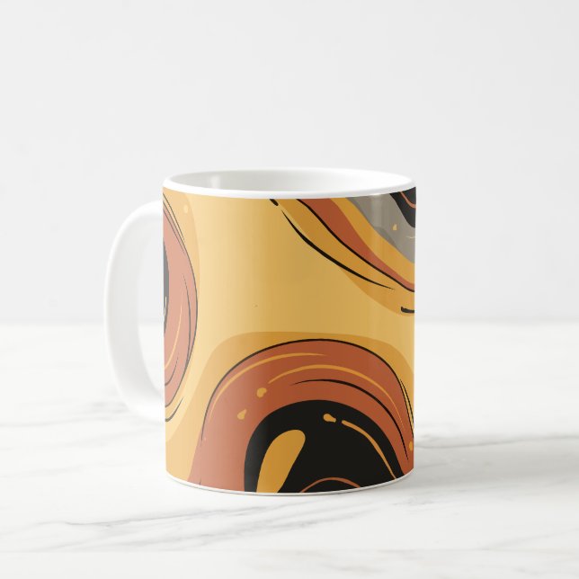 Flytande Retro Vågar Kaffemugg (Framsida vänster)