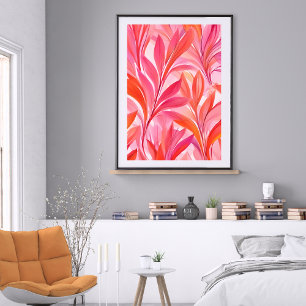 Flytande Rosa Blommigt Poster
