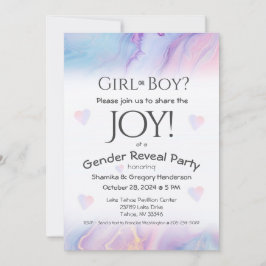 Flytande Rosa och blått Gender i Party Inbjudningar
