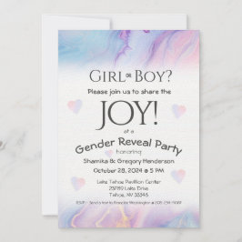 Flytande Rosa och blått Gender i Party Inbjudningar