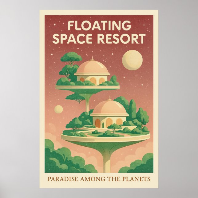 Flytande rymdresort poster (Framsidan)