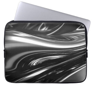 Flytande Silver Metall Laptop Fodral