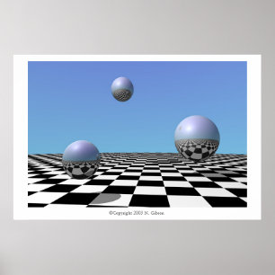Flytande Silver Orbs Poster