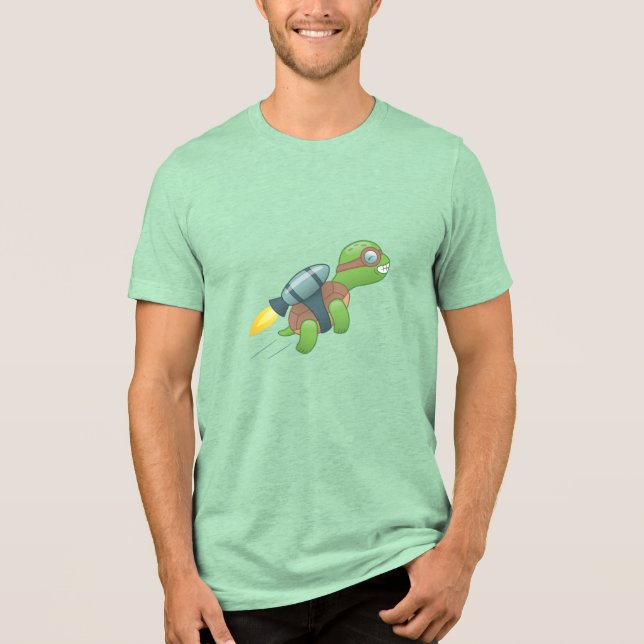 Flytande sköldpadda med en Jetpack T Shirt (Framsida)