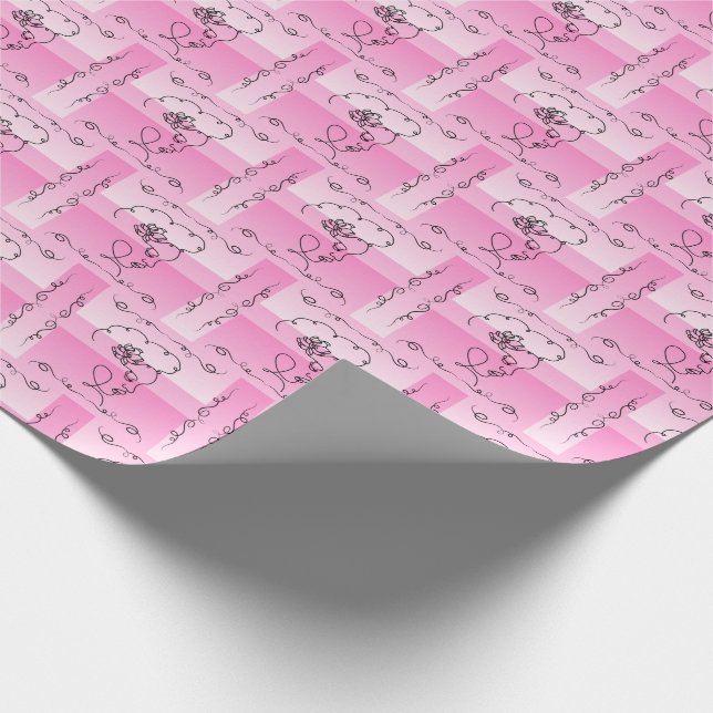 Flytande skönhet: Ro Line Art Gift Wrap Roll Presentpapper (Hörn)