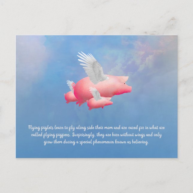 Flytande smågrisar vykort (Framsida)