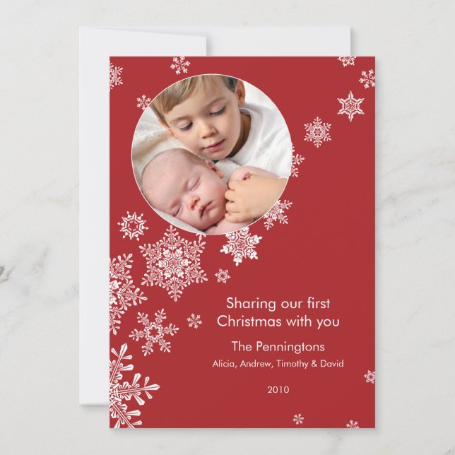 Flytande snöflingor Första julen Holiday Foto (Framsida)