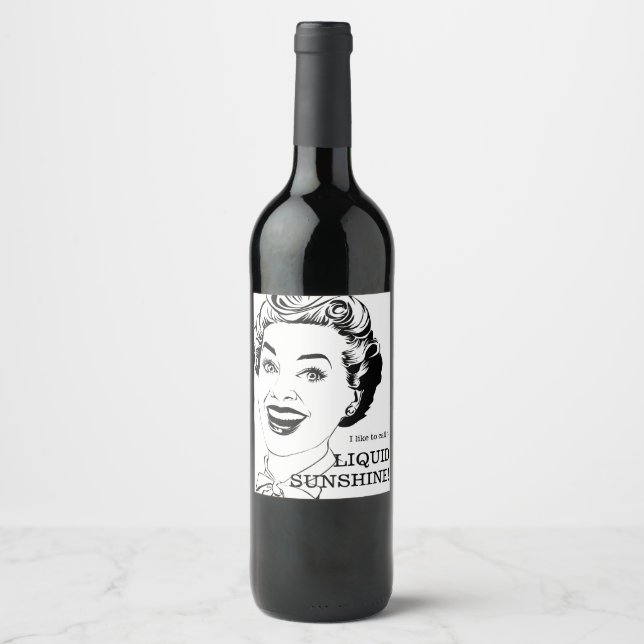 Flytande sojin Retro Woman Vinflaska Etikett (Framsida)