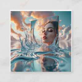 flytande spegel-panelhöjningar från ett lugn hav tilläggskort