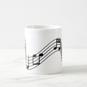 Flytande svart Musik noter på Kaffemugg