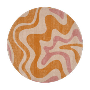 Flytande Swirl Retro Vibe Orange och Dusky Rosa