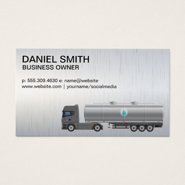 Flytande Tanker Lastbil | Drivrutin för Lastbil Visitkort (Framsidan)