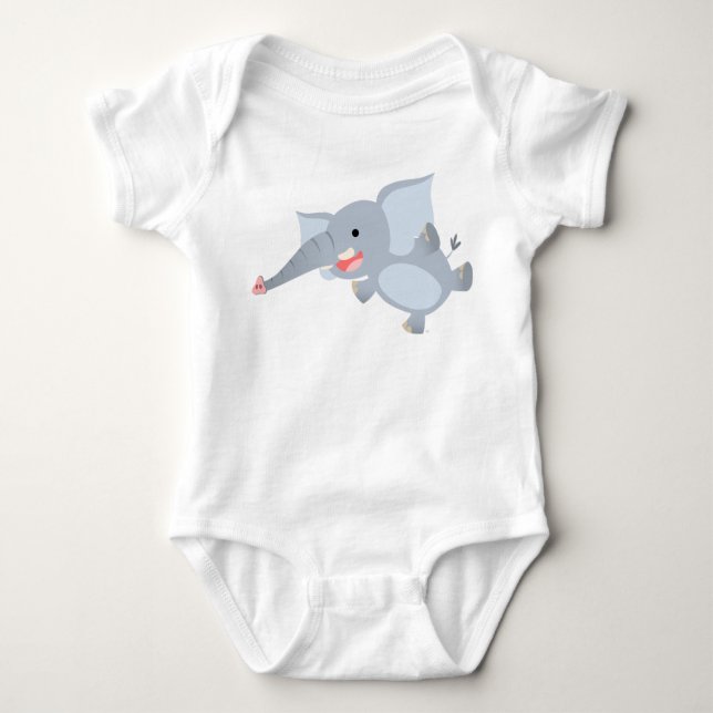 Flytande Tecknad Elephant Baby Apparel Tee Shirt (Framsida)