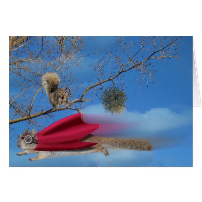 Flytande Toppen Squirrel Hälsningskort (Framsidan Horizontal)