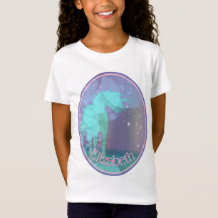 Flytande Unicorn Silhouette (regnbubblor) T Shirt