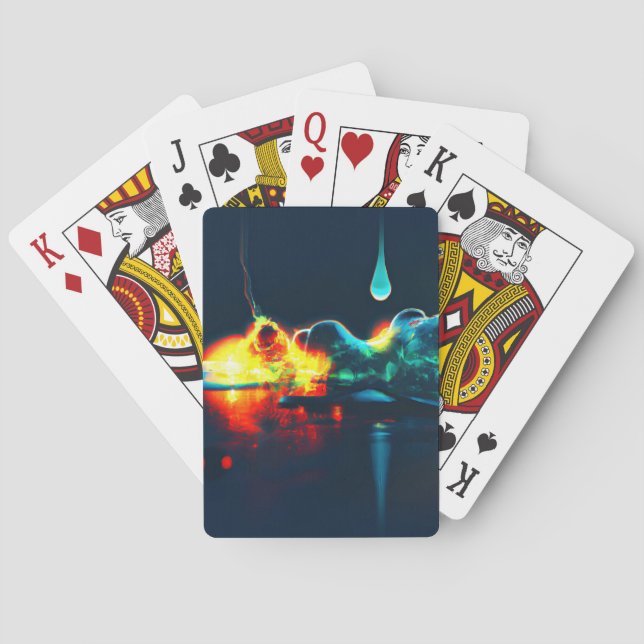 Flytande vätskeavdropp casinokort (Baksidan)