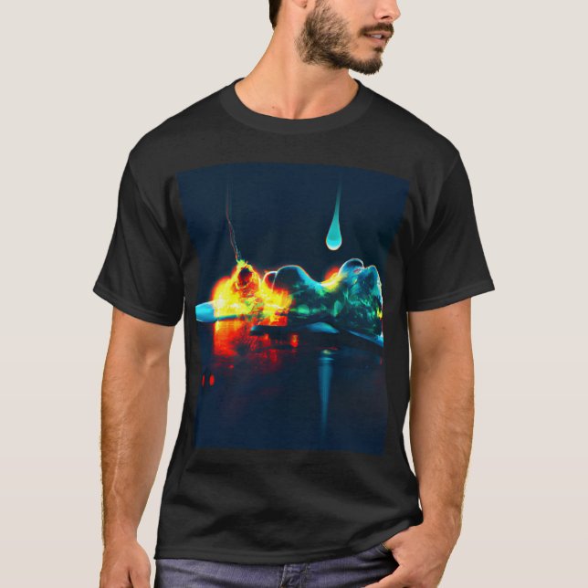 Flytande vätskeavdropp t shirt (Framsida)