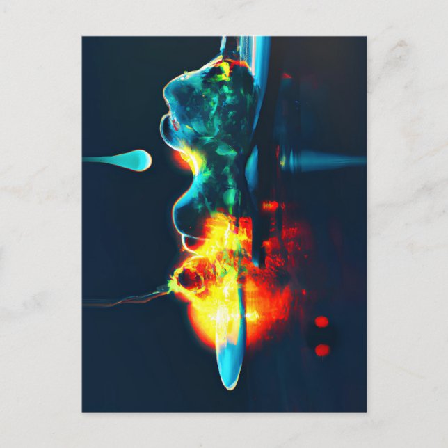 Flytande vätskeavdropp vykort (Framsida)