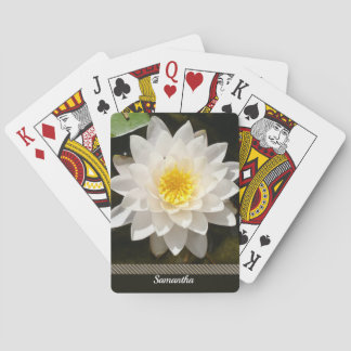 Flytande vit vattenlilja Lotus Casinokort