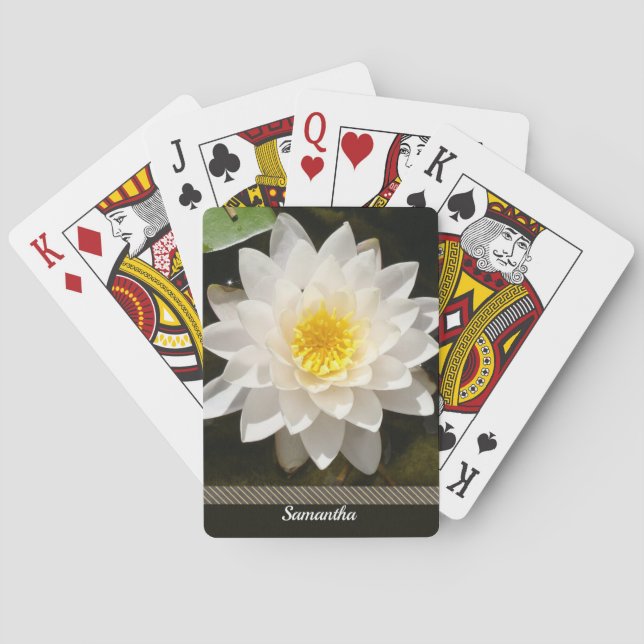 Flytande vit vattenlilja Lotus  Casinokort (Baksidan)
