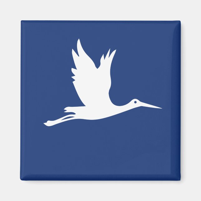 Flytande vitstork magnet (Framsidan)